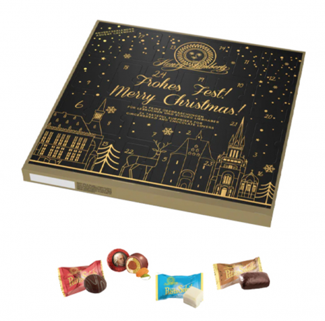LambertZ Merry Christmas Advent Calendar 290g, Адвент-календарь 2025 Lambertz Ассорти пряников, 37 см х 37 см, 290 грамм