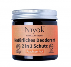 Niyok 2 in 1 Deodorant Creme Anti-Transpirant Peach Perfect, Дезодорант-крем 2 в 1 Peach Perfect, 40 мл, без спирта и алюминия, Германия