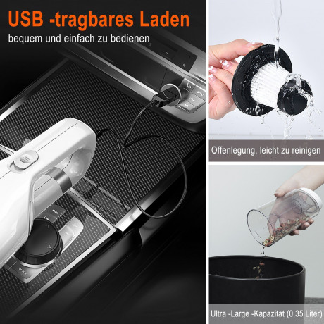 REDOM REDOM Akku-Handstaubsauger Handstaubsauger Autostaubsauger Staubsauger Bodenstaubsauger Kabellos, 120,00 W, Beutellos, 4 in 1 Multifunktion 11000Pa Mit 2000mA-Akku Wohnungen Auto Беспроводной ручной пылесос REDOM, ручной пылесос, автомобильный пыле