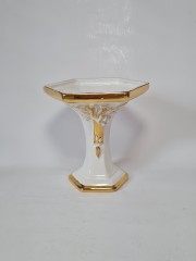 Bolognini Ваза Фарфоровая белая с фактурным позолоченным декором, 14см, Италия, 1960-70гг.