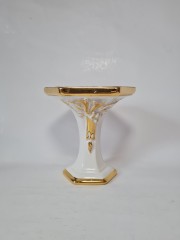 Bolognini Ваза Фарфоровая белая с фактурным позолоченным декором, 14см, Италия, 1960-70гг.