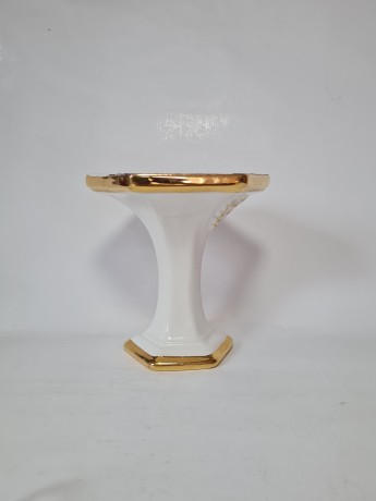 Bolognini Ваза Фарфоровая белая с фактурным позолоченным декором, 14см, Италия, 1960-70гг.
