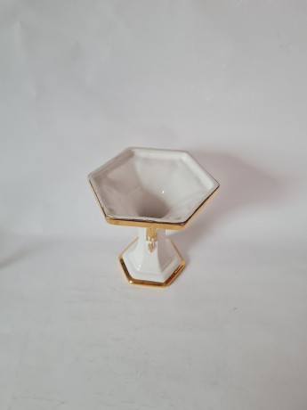 Bolognini Ваза Фарфоровая белая с фактурным позолоченным декором, 14см, Италия, 1960-70гг.