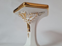 Bolognini Ваза Фарфоровая белая с фактурным позолоченным декором, 14см, Италия, 1960-70гг.