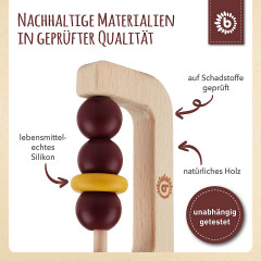 bieco Greifling Holz Natur Baby Beissring 10 cm Greifring mit Silikon Kugeln ab 0 M Beissringe Кольцо-захват из натурального дерева для прорезывания зубов для младенцев 10 см кольцо-захват с силиконовыми шариками от 0 M прорезыватели для зубов