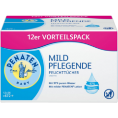 Penaten mild pflegende Feuchttücher 12x56, 672 Stück, Мягкие питательные салфетки 12x56, 672 штуки
