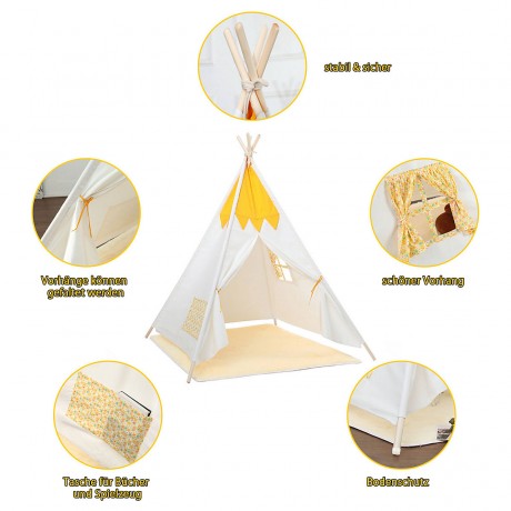 Arkmiido® Kinderzelt Tipi klappbares Spielzelt Детская палатка вигвам складная игровая палатка