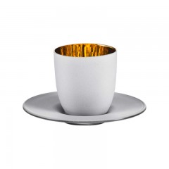 Eisch Eisch cosmo weiss gold Espressoobertasse mit Untertasse Glas d: 11,5 cm / h: 6,3 cm / 100 ml Чашка для эспрессо Eisch космо из белого золота с блюдцем д: 11,5 см / высота: 6,3 см / 100 мл