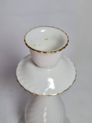 Подсвечник винтажный Alka Kunst / Alboth&amp;Kaiser Bavaria с золотой каймой, фарфор, 21 см, Германия, 1960-70гг.