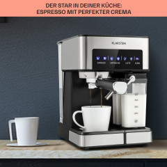 Klarstein Klarstein Espressomaschine Arabica Comfort, 1.8l Kaffeekanne, Gemahlener Kaffee und Pads: 2-in-1- Nutzung zum flexiblen Gebrauch  Эспрессо-машина Klarstein Arabica Comfort, кофейник емкостью 1,8 л, молотый кофе и подушечки: универсальное примене