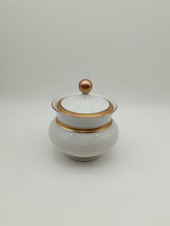 Набор для чая винтажный Seltmann Weiden Bavaria / Коллекция Annabell, белый фарфор с золоченым орнаментом, Германия, 1960-70гг.