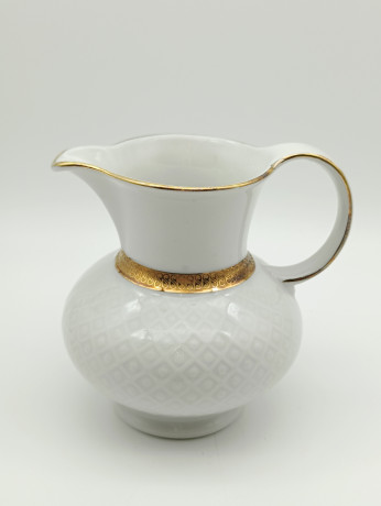 Набор для чая винтажный Seltmann Weiden Bavaria / Коллекция Annabell, белый фарфор с золоченым орнаментом, Германия, 1960-70гг.