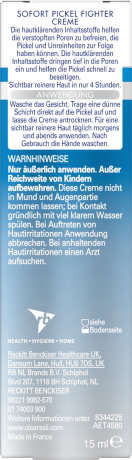 Clearasil Anti-Pickel Creme Sofort Pickel Fighter Creme, Клерасил Крем-гель для лица от прыщей, 15 мл