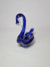 Подставка "Лебедь" ECHT в бело-синих тонах, выдувное стекло, ручная работа, 16 x 16 см, Германия, 1960-70гг.