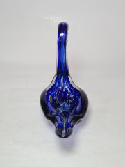 Подставка "Лебедь" ECHT в бело-синих тонах, выдувное стекло, ручная работа, 16 x 16 см, Германия, 1960-70гг.