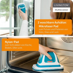 LIVINGTON LIVINGTON Akku-Wischmopp MultiScrubber Akku-Schrubber weiss/blau  ЛИВИНГТОН аккумуляторная швабра MultiScrubber аккумуляторная поломоечная машина белый/синий