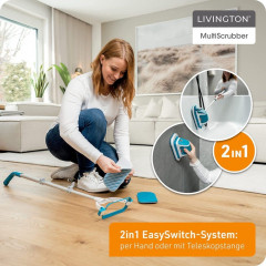 LIVINGTON LIVINGTON Akku-Wischmopp MultiScrubber Akku-Schrubber weiss/blau  ЛИВИНГТОН аккумуляторная швабра MultiScrubber аккумуляторная поломоечная машина белый/синий