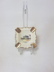 Пепельница винтажная Kronach Bavaria, фарфор с изображением Браунденбургских ворот в Берлине, 8,5 x 8,5 x 2 см, Германия, 1960-70гг.