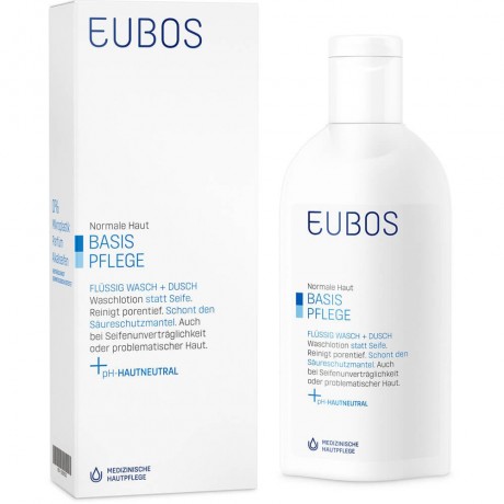 Eubos FLUSSIG blau unparfum. ЖИДКОСТЬ синего цвета без запаха.