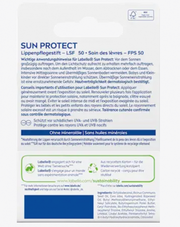 Labello Lippenpflegestift sun protect LSF 50+, Бальзам для губ в стике с солнцезащитным эффектом SPF 50+, 4,8 г