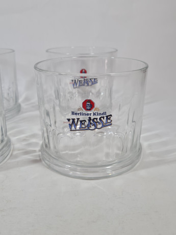 Стакан для пива винтажный Berliner Kindl Weisse, стекло, 0.3 л, 4 шт., Германия, 1960-70гг.