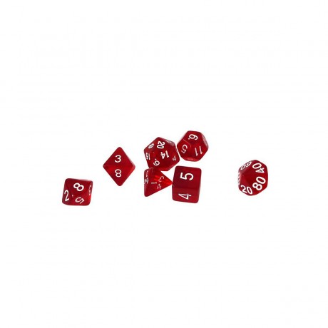 dice4friends 7-tlg. RPG Wurfelset Transparent: Red 7 шт. RPG Dice Set Прозрачный: Красный