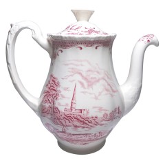 W.H. Grindley Staffordshire, У.Х. Гриндли Стаффордшир Винтажный фарфоровый чайник "Собор в Солсберри" 21см х 9см, Англия, 1970-1980гг.