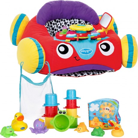 Playgro Playgro-Set: Pluschauto mit Musik und Lichteffekten + Badespielzeug Geschenkset Набор Playgro: плюшевая машинка с музыкой и световыми эффектами + подарочный набор игрушек для купания