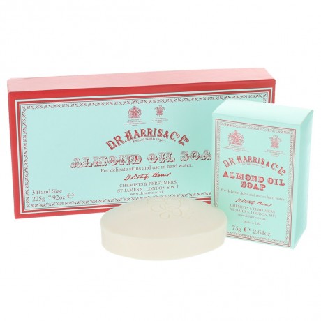 D.R. Harris Almond Oil Soap Box of 3 Мыло с миндальным маслом, коробка из 3 шт.