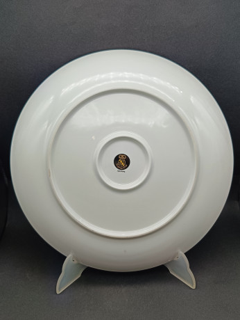 Тарелка декоративная винтажная Sophienthal "1200 лет Громбаху", юбилейная, фарфор, 30 см, Германия, 1989 год.