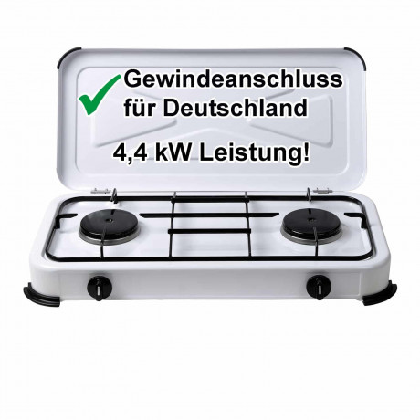 BlueCraft BlueCraft Gaskocher, (fur Propan-Gasflasche Gas-Kochfeld), Campingkocher 2-flammig, Gasherd 50 mbar  Газовая плита BlueCraft, (для газовой плиты из баллона с пропаном), походная пита 2 пламени, газовая плита 50 мбар