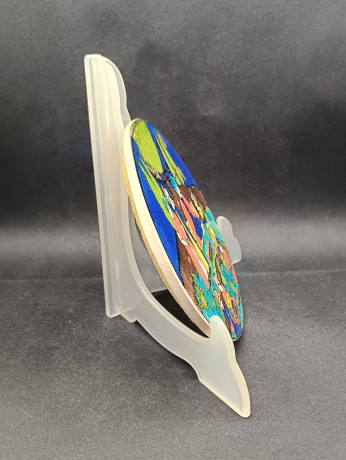 Тарелка декоративная винтажная Marmara Cini Blue, яркие цвета, керамика, 16 см, Турция, 1970-90гг.