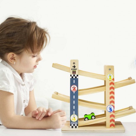 baobe Kugelbahn Murmelbahn Holzauto-Spur Lernspielzeug Мраморная дорожка Мраморная дорожка Деревянная автомобильная дорожка Развивающие игрушки