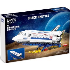 Open Bricks Open Bricks Space Shuttle mit 300 Bausteinen (kompatibel mit Marken-Klemmbauwelten) Космический шаттл Open Bricks с 300 строительными блоками (совместим с зажимными мирами брендов)
