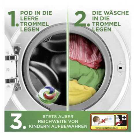 Ariel Vollwaschmittel Flüssig All-in-1 Pods Universal 15WL, Капсулы для стирки белья универсальные 15шт