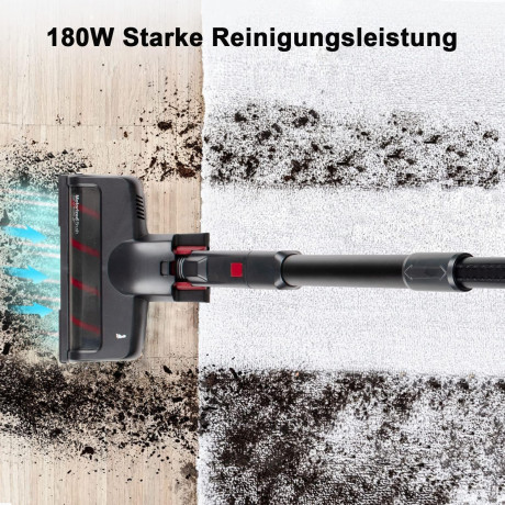 HCBOO HCBOO Akku-Hand-und Stielstaubsauger, 180,00 W, Beutellos, 25000Pa Starke Saugleistung 180W Freistehender Akkusauger bis up 40Min  Беспроводной ручной и стержневой пылесос HCBOO, 180,00 Вт, без мешка, сильная мощность всасывания 25 000 Па. Отдельно 