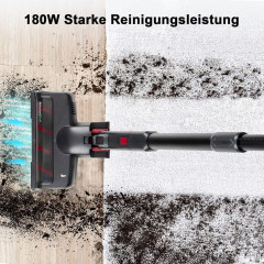 HCBOO HCBOO Akku-Hand-und Stielstaubsauger, 180,00 W, Beutellos, 25000Pa Starke Saugleistung 180W Freistehender Akkusauger bis up 40Min  Беспроводной ручной и стержневой пылесос HCBOO, 180,00 Вт, без мешка, сильная мощность всасывания 25 000 Па. Отдельно 
