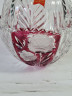 Ваза с крышкой винтажная Anna Hutte, хрусталь с красным декором, 13 x 17,5 см, Германия, 1960-70гг.