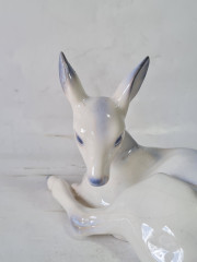 Статуэтка винтажная Lladro "Бело-голубой олень", фарфор, 15 x 7 x 11 см, Испания, 1960-70гг.