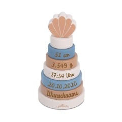 elefantasie Stapelturm Holz personalisiert mit Namen Деревянная башня для штабелирования