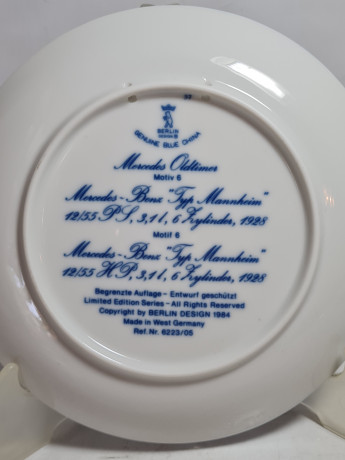Тарелка декоративная винтажная Genuine Blue China "Тур Мерседес Бенц. Манхейм", мотив 6, фарфор, 19.5 см,Германия, 1960-70гг.