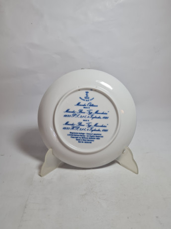 Тарелка декоративная винтажная Genuine Blue China "Тур Мерседес Бенц. Манхейм", мотив 6, фарфор, 19.5 см,Германия, 1960-70гг.