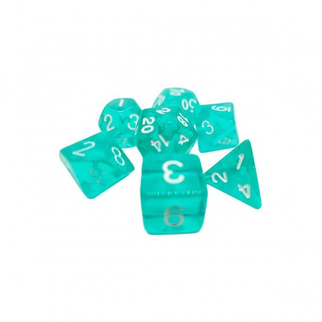 dice4friends 7-teiliges RPG Wurfelset Transparent: Ice mint Набор игральных костей RPG из 7 предметов Прозрачный: Ледяная мята