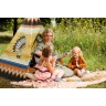 Playfun Indianerzelt Tipi mit Indianer Motiv drinnen und draussen Типи индийской палатки с индийским мотивом внутри и снаружи