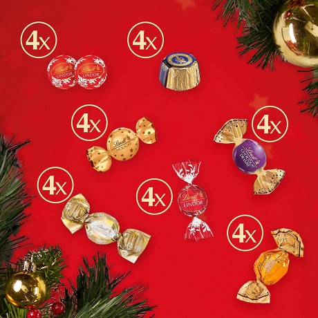 Lindt Parchen Adventskalender Линдт Адвент Календарь 2025 двойной, 2шт x 252г, 48 сладких сюрпризов