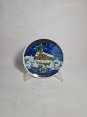Тарелка декоративная винтажная Royal Tettau Bavaria "Рождество", фарфор, 19.5 см, Германия, 1995 год