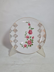 Чайное трио винтажное Winterling Kirchenlamitz Bavaria с розовыми розами и золотистым декором, фарфор, Германия, 1970-80гг.