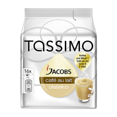 Jacobs Tassimo Кофе с молоком Классический 184г, 16 штук