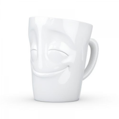 Fiftyeight Products TV Tassen Henkeltasse weiss vergnugt 0,35 l Чашки TV кружка с ручкой белая веселая 0,35 л