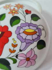 Шкатулка винтажная Kalocsa Hungary / Floral Folk с ярким цветочным декором, ручная роспись, фарфор, Венгрия, 1950-60гг.